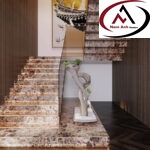 ĐÁ NÂU ĐẬM ỐP CẦU THANG
