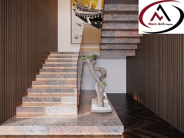ĐÁ RED PARADISCO ỐP CẦU THANG