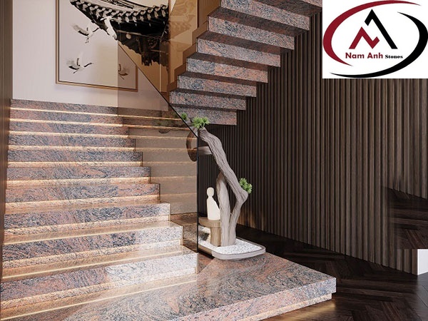 ĐÁ RED PARADISCO ỐP CẦU THANG