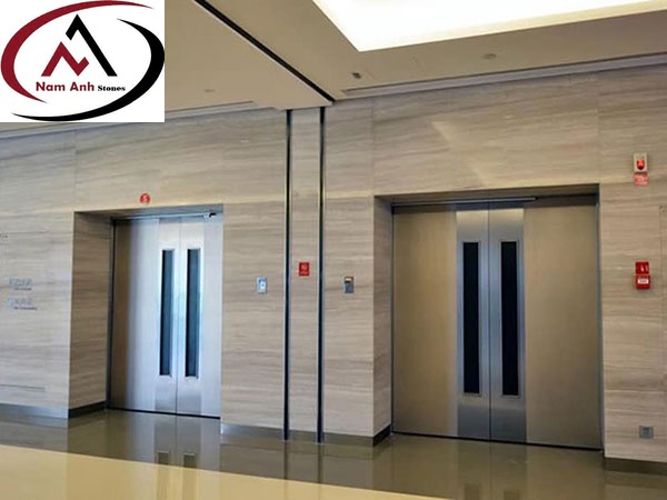 ĐÁ VÂN XÁM GỖ ỐP THANG MÁY