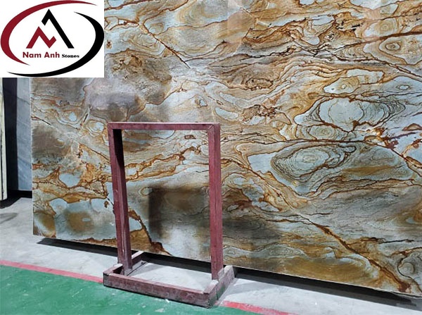 TRANH ĐÁ THẠCH ANH TỰ NHIÊN BLUE MARE