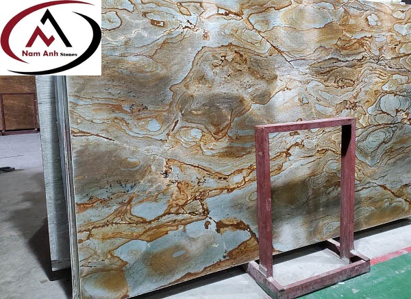 TRANH ĐÁ THẠCH ANH TỰ NHIÊN BLUE MARE