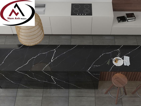 ĐÁ BÀN BẾP VICOSTONE ĐEN NA25