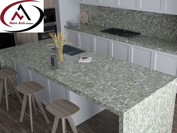 ĐÁ BÀN BẾP VICOSTONE XANH NA21