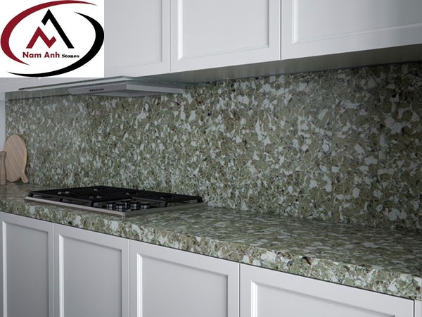ĐÁ BÀN BẾP VICOSTONE XANH NA21