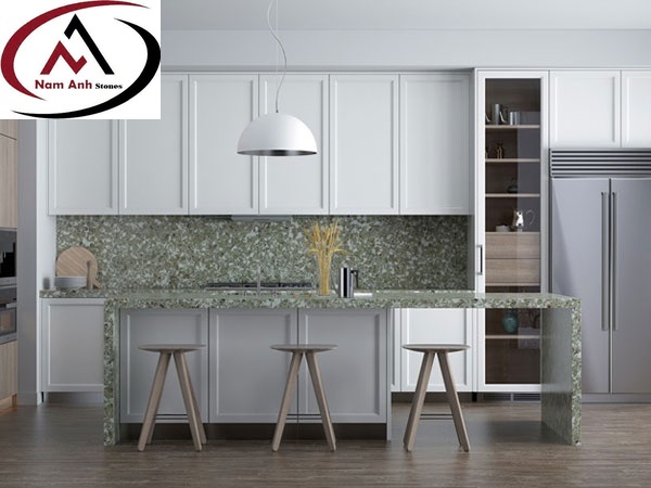 ĐÁ BÀN BẾP VICOSTONE XANH NA21