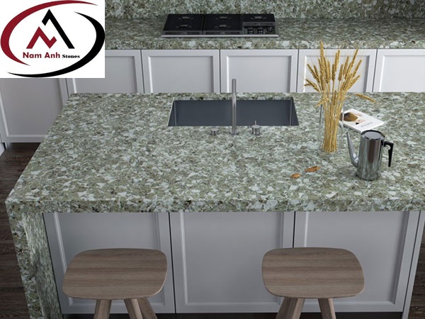 ĐÁ BÀN BẾP VICOSTONE XANH NA21