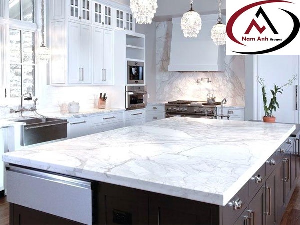 Đá bếp trắng vân mây - sự lựa chọn được nhiều người ưa chuộng