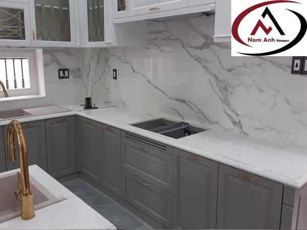 ĐÁ BẾP TRẮNG VÂN MÂY
