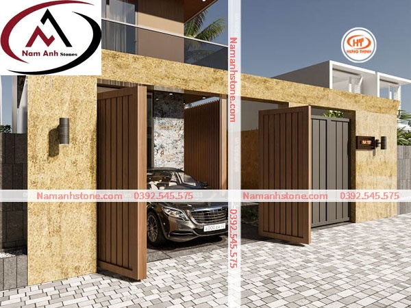 ĐÁ IVORY GOLD ỐP MẶT TIỀN NHÀ PHỐ