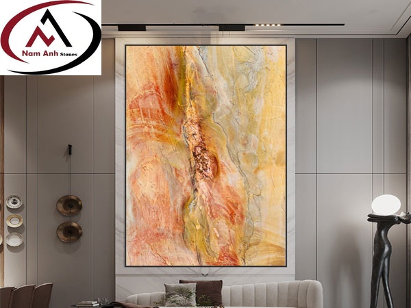 TRANH ĐÁ THẠCH ANH MACAUBAS RED GOLD